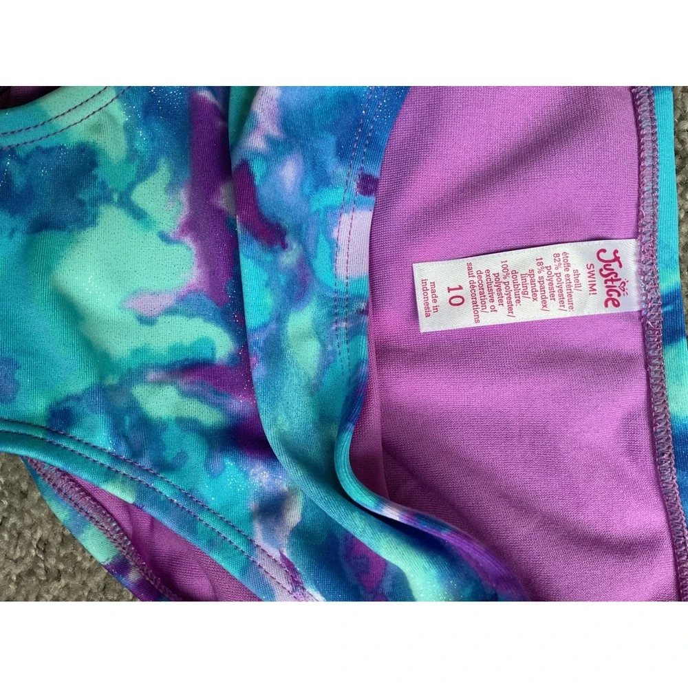 Justice Girls Tankini Swimsuit  2 Piece Size 10